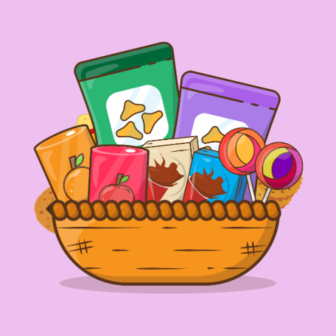 Basket with snacks for Universal Treats Around the World