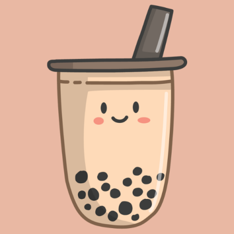 Boba Tea with Smiling Face