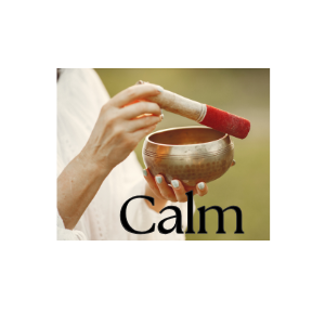 Tibetan bowl and word "calm"