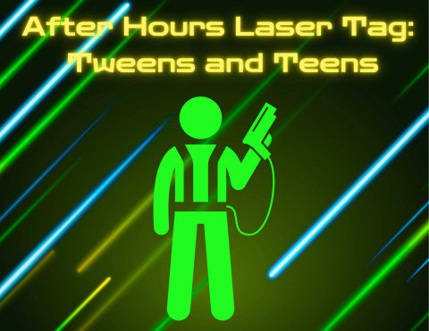 Neon green figure with laser tag kit