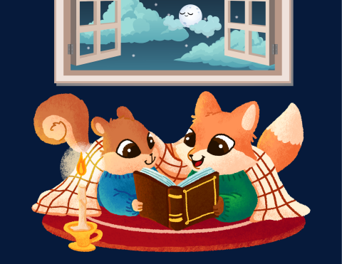 Two readers under an evening window