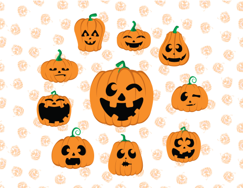 Jack lanterns with different faces  