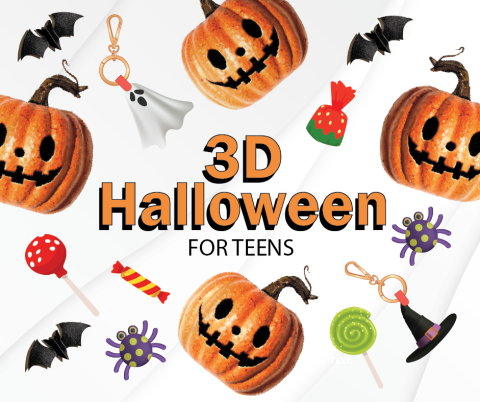 3D Halloween for Teens (Pumpkins, candy, keychains)