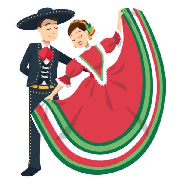 Mexican folkloric dancers illustration 