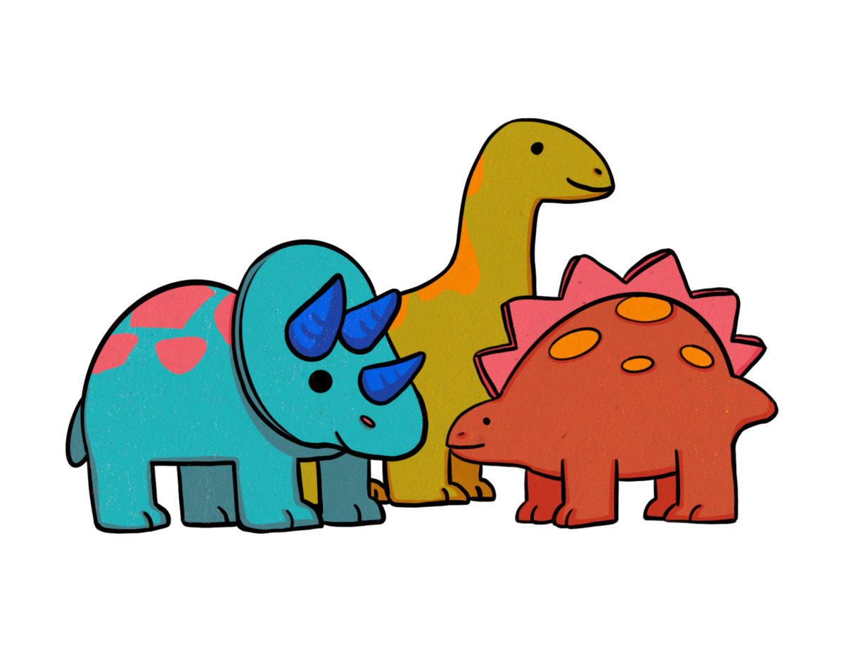 Group of dinosaur stuffies