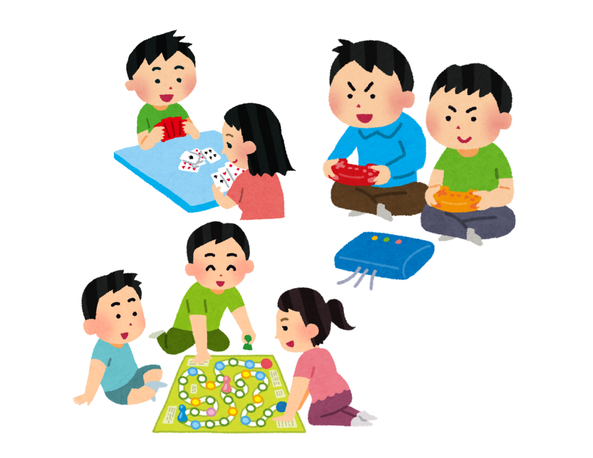 Kids playing many types of games