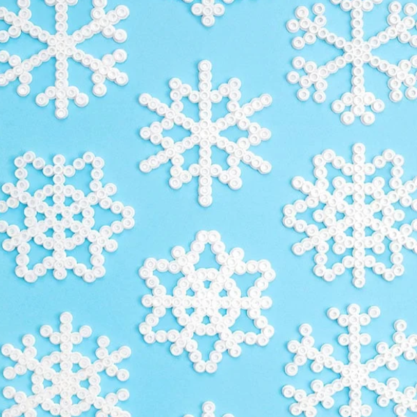 Perler bead snowflakes