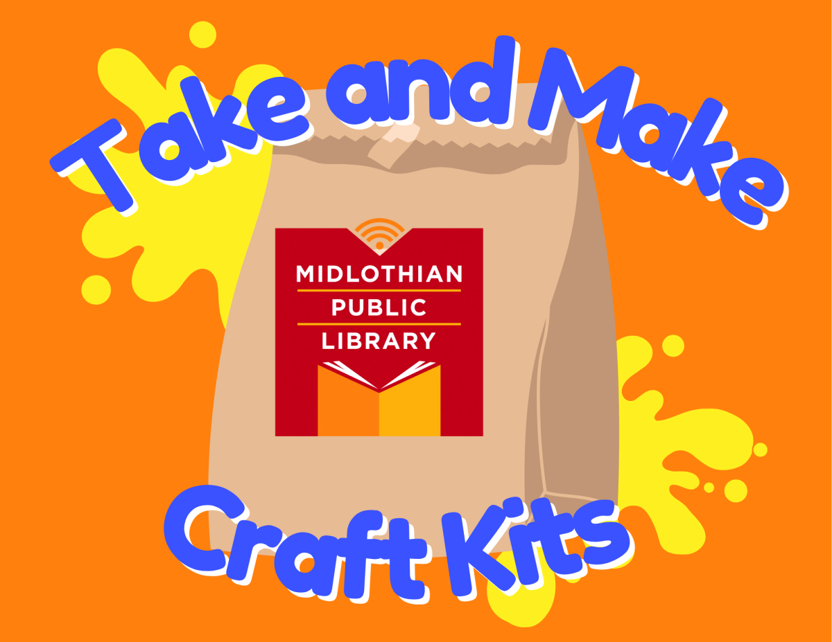 Paper bag with library logo on front